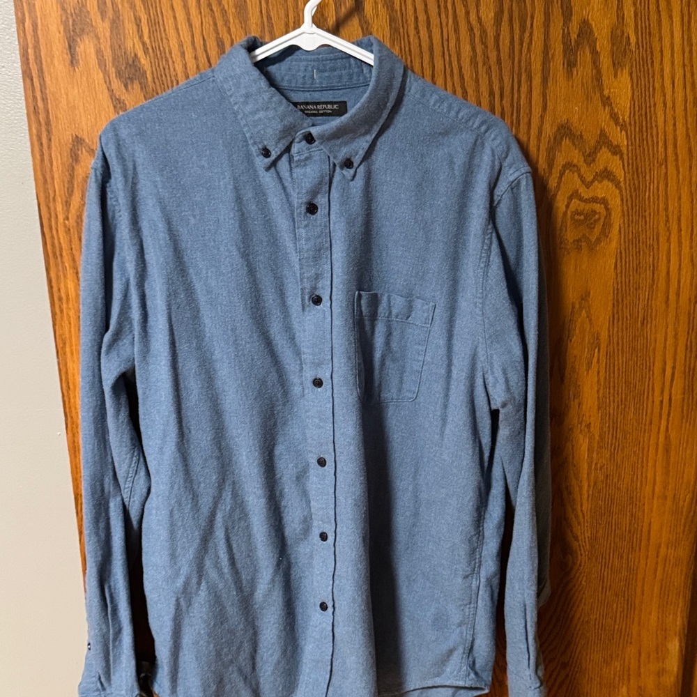 Banana Republic Men's Denim Blue Casual Shirt